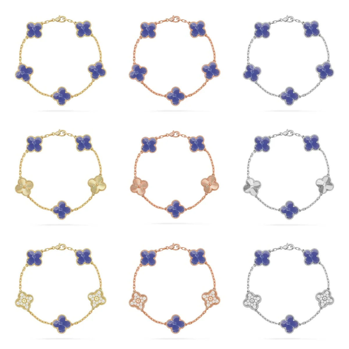 [⭐Sparkve]CLOVER 5 MOTIF BLUE VEINS BRACELET COLLECTION