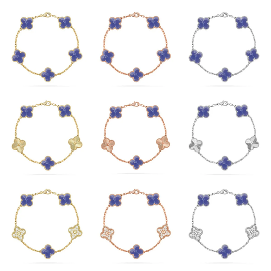 [⭐Sparkve]CLOVER 5 MOTIF BLUE VEINS BRACELET COLLECTION