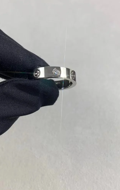 [⭐Sparkve]LOVE RING 4MM 1 DIAMOND SILVER