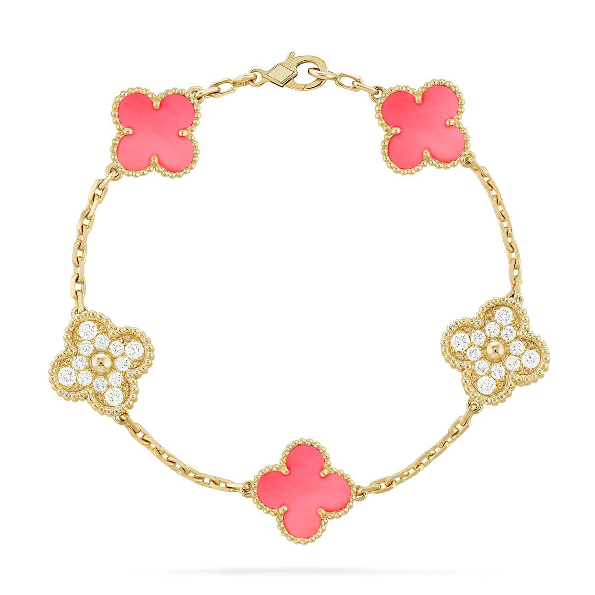 [⭐Sparkve] CLOVER 5 MOTIFS  PINK MOP BRACELET COLLECTION