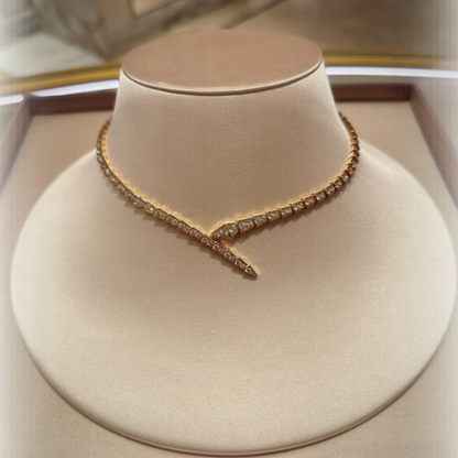 [⭐Sparkve]NEW！SERPENT DIAMOND NECKLACE