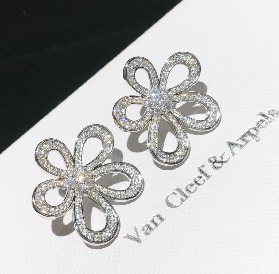 [⭐Sparkve]FLOWERLACE EARRINGS FULL DIAMONDS