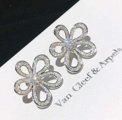 [⭐Sparkve]FLOWERLACE EARRINGS FULL DIAMONDS