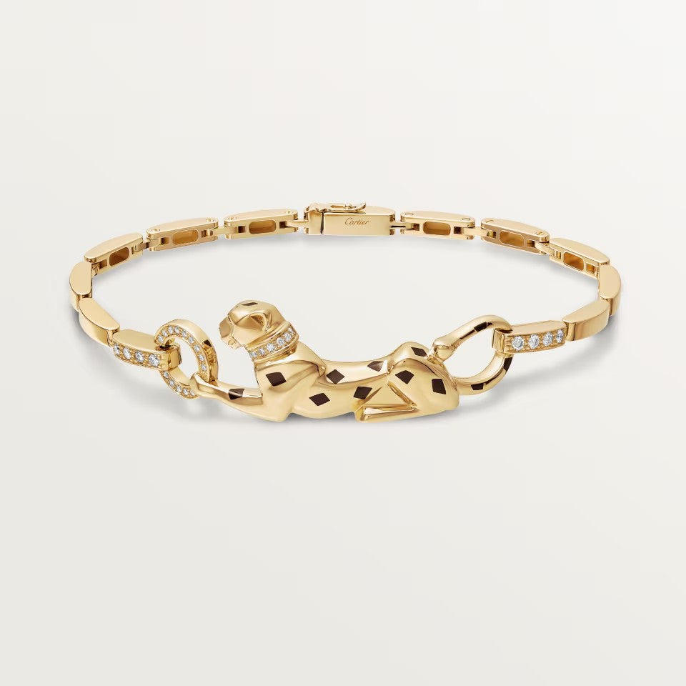 [⭐Sparkve]PANTHERE HALF DIAMOND ON CHAIN BRACELET