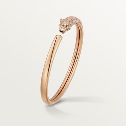[⭐Sparkve]PANTHERE HALF DIAMOND OPEN BRACELET