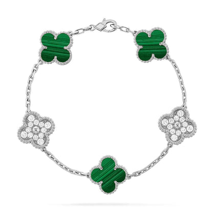[⭐Sparkve] CLOVER 5 MOTIF MALACHITE BRACELET COLLECTION