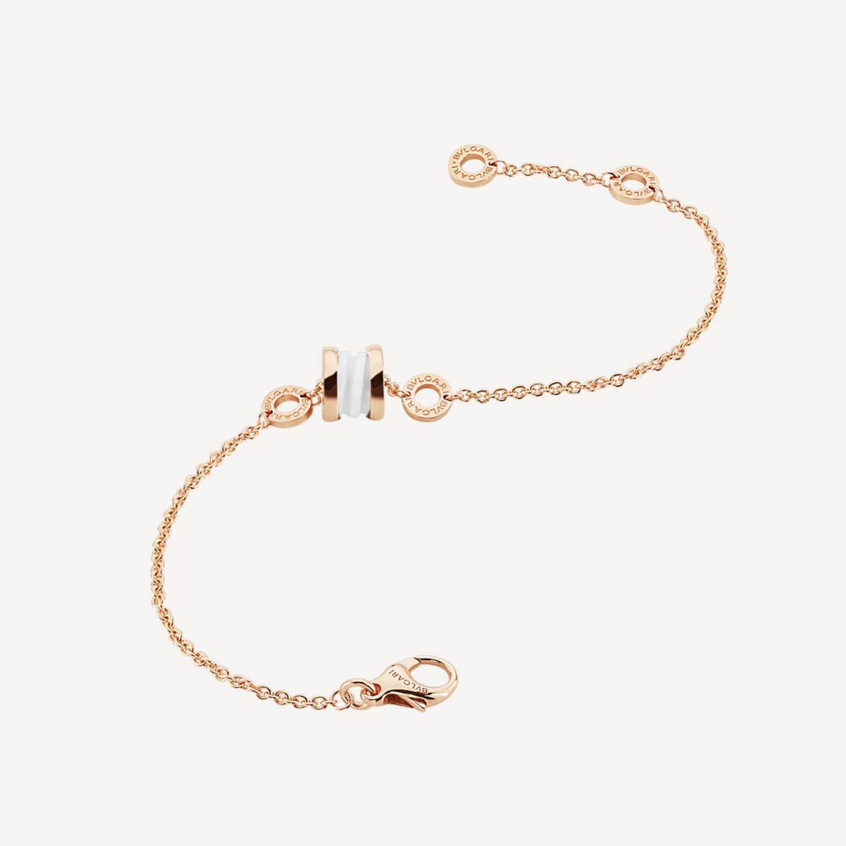[⭐Sparkve]ZERO 1 SOFT PINK GOLD AND WHITE CERAMIC BRACELET
