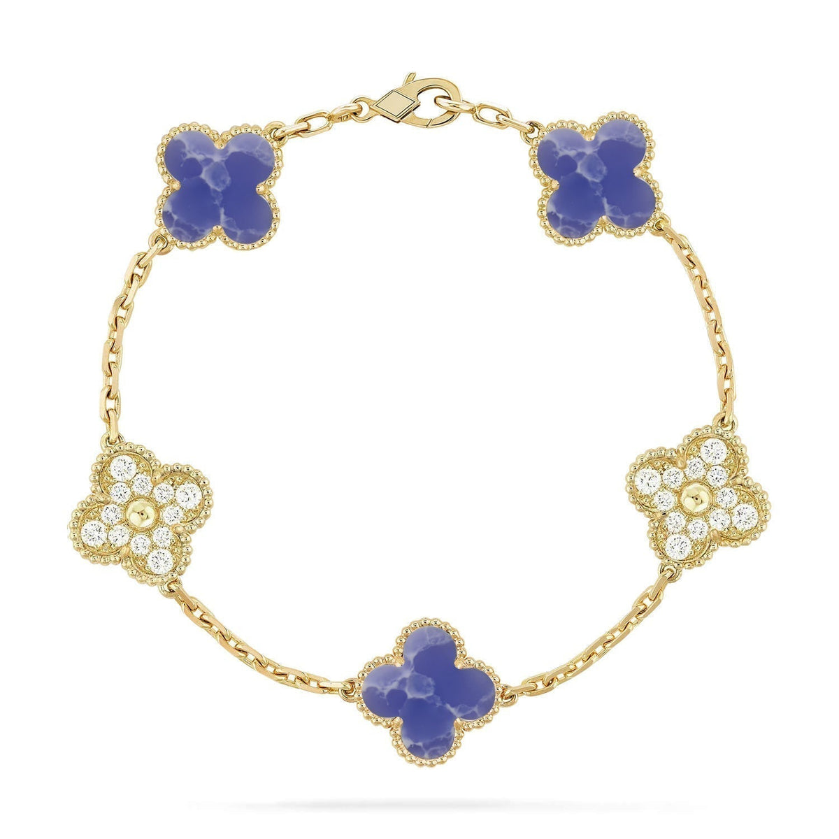 [⭐Sparkve]CLOVER 5 MOTIF BLUE VEINS BRACELET COLLECTION