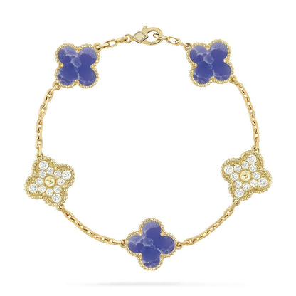 [⭐Sparkve]CLOVER 5 MOTIF BLUE VEINS BRACELET COLLECTION