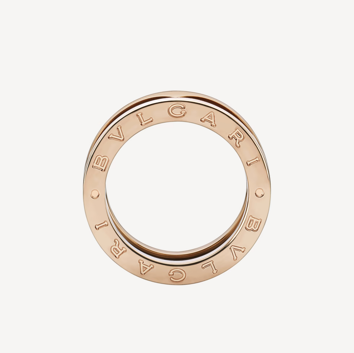 [⭐Sparkve]ZERO 1 TWO-BAND LOOPS AND BLACK CERAMIC PINK GOLD RING