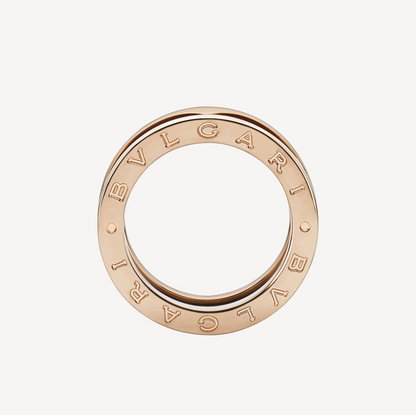 [⭐Sparkve]ZERO 1 TWO-BAND LOOPS AND BLACK CERAMIC PINK GOLD RING
