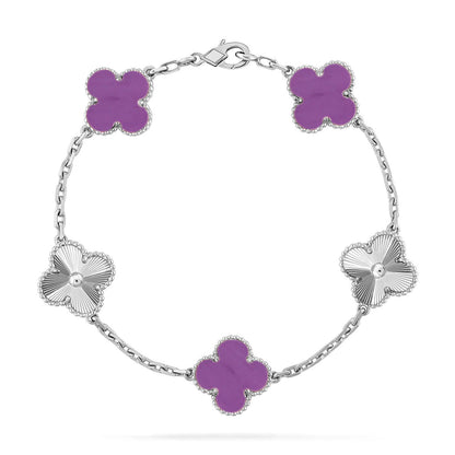[⭐Sparkve] CLOVER 5 MOTIF VIOLET BRACELET COLLECTION
