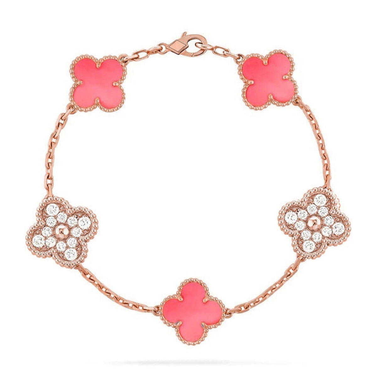 [⭐Sparkve] CLOVER 5 MOTIFS  PINK MOP BRACELET COLLECTION
