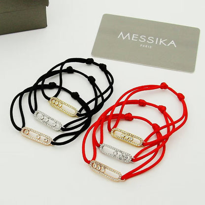 [⭐Sparkve]Messika Care(s) pink cord pavé bracelet