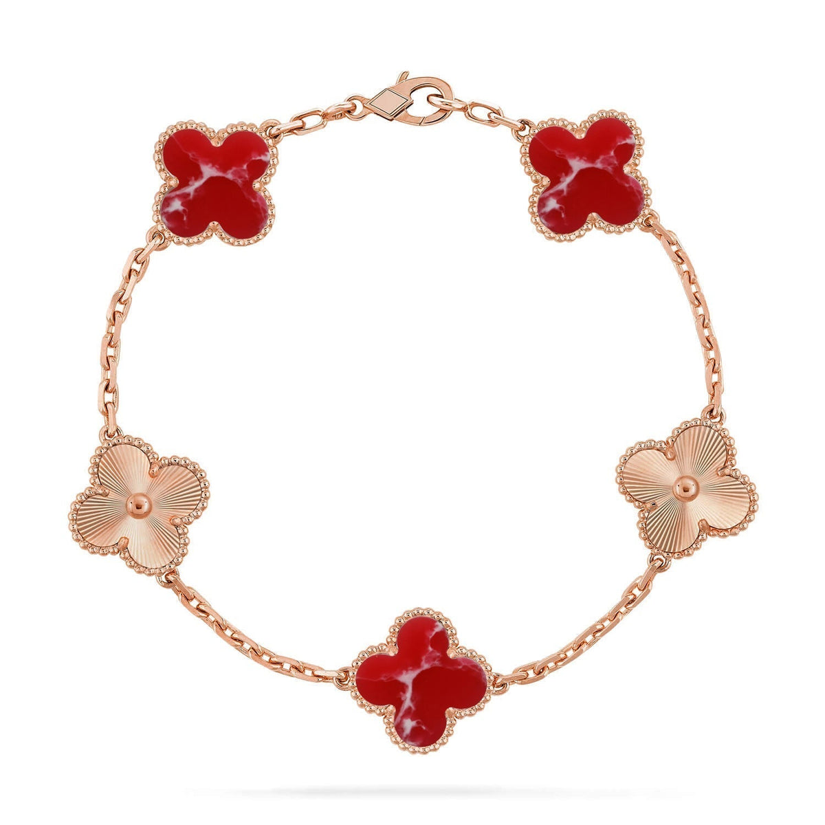 [⭐Sparkve]CLOVER 5 MOTIF RED PATTERN BRACELET COLLECTION