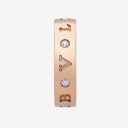 [⭐Sparkve]ZERO 1 ESSENTIAL PINK GOLD BAND WITH DIAMONDS RING