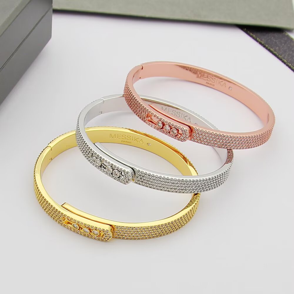 [⭐Sparkve]Move Noa Full Pavé Diamond Bangle Bracelet