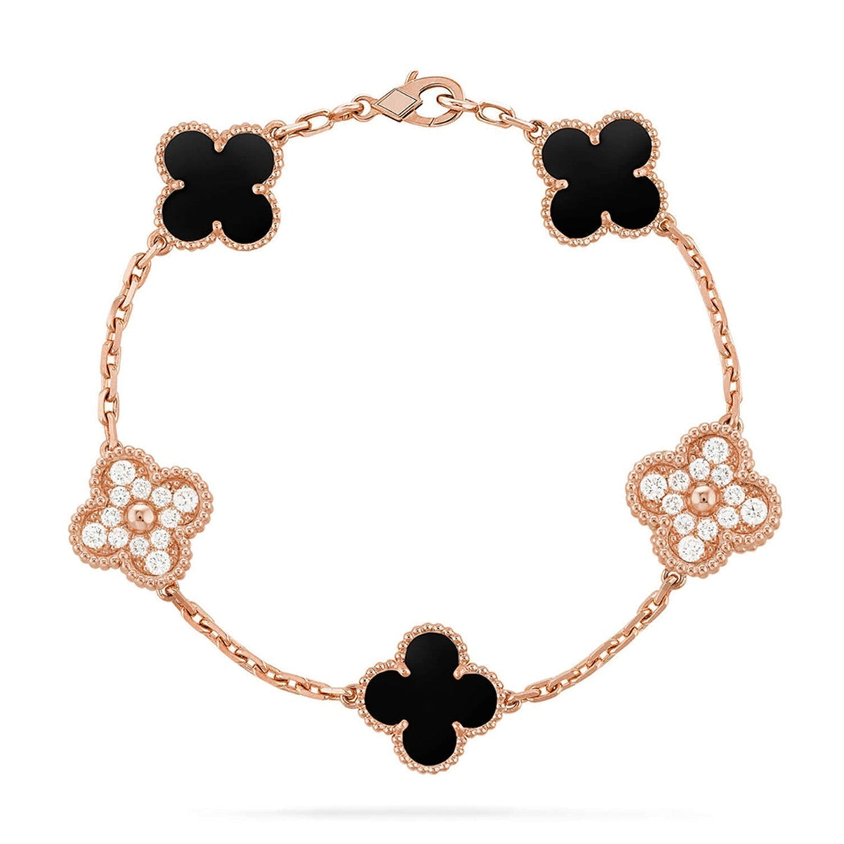 [⭐Sparkve] CLOVER 5 MOTIF ONYXS BRACELET COLLECTION