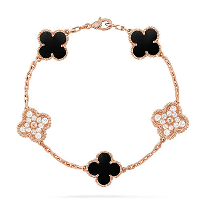 [⭐Sparkve] CLOVER 5 MOTIF ONYXS BRACELET COLLECTION