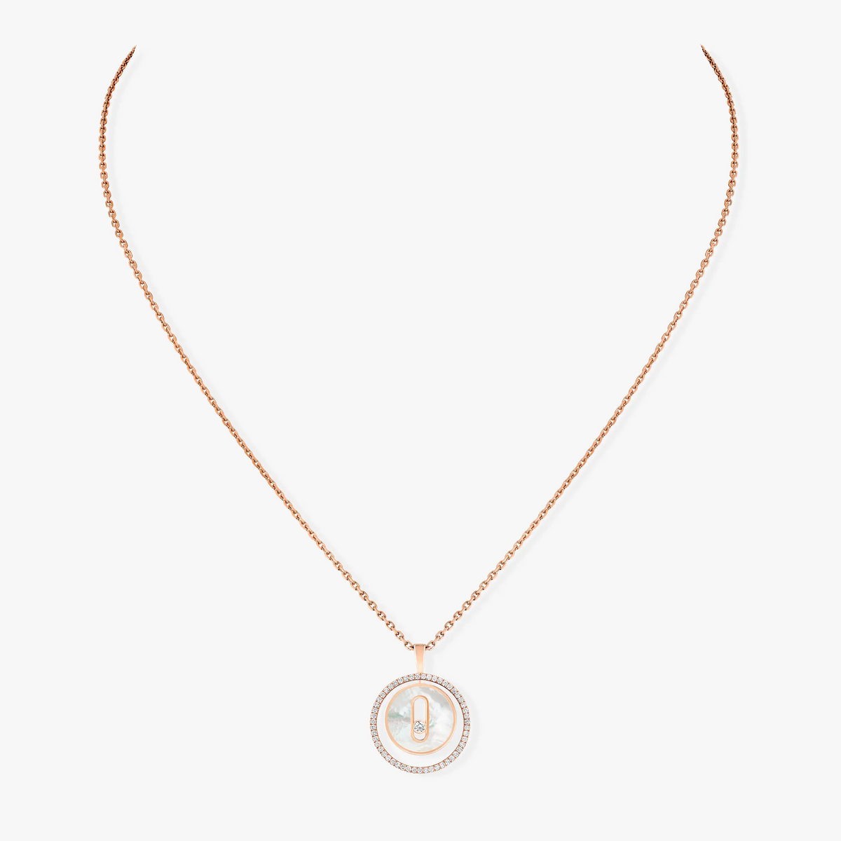 [⭐Sparkve]Demo MOVE 1 DIAMOND WHITE MOTHER OF PEARL PINK GOLD DIAMOND NECKLACE