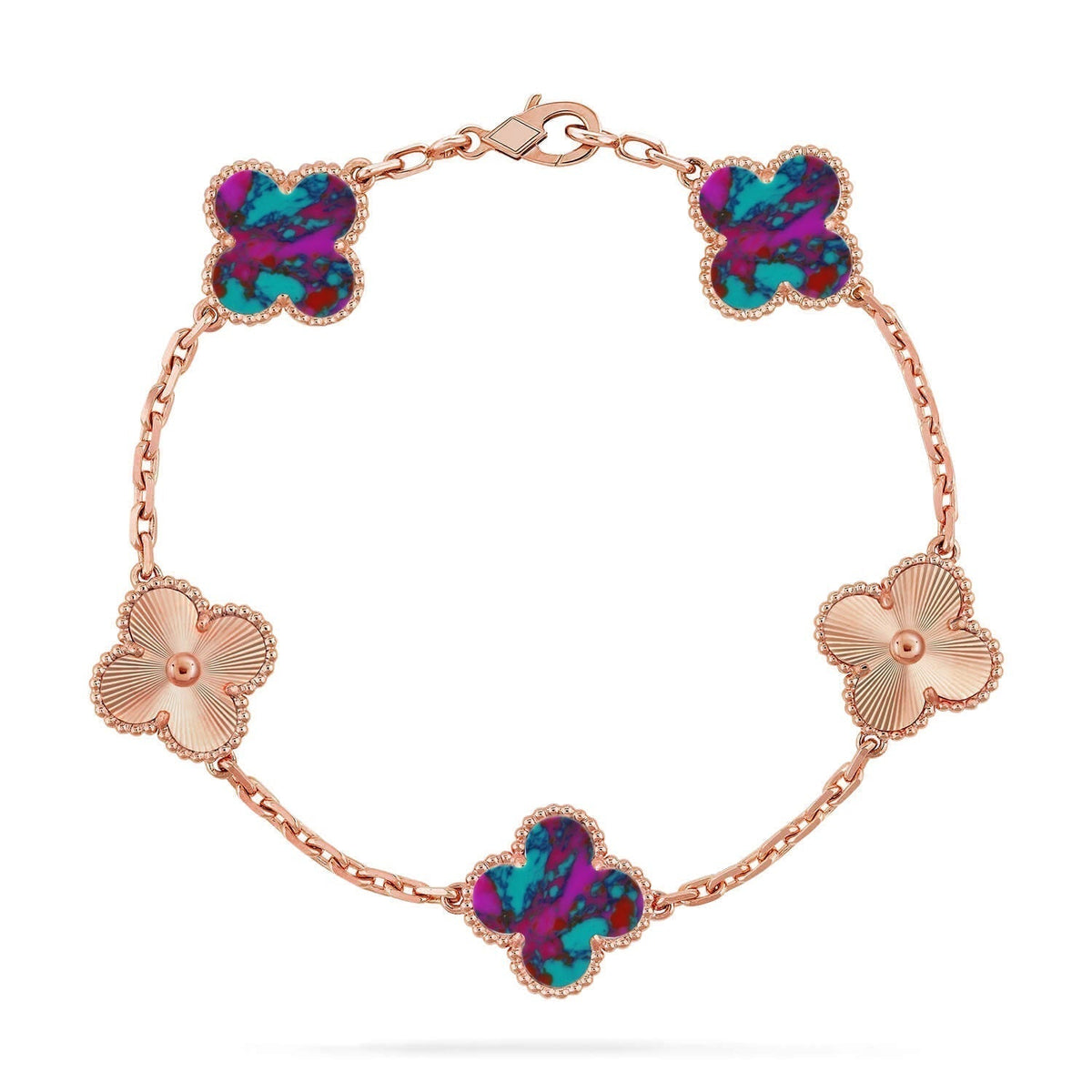 [⭐Sparkve]CLOVER 5 MOTIF COLOR GEMSTONES BRACELET COLLECTION