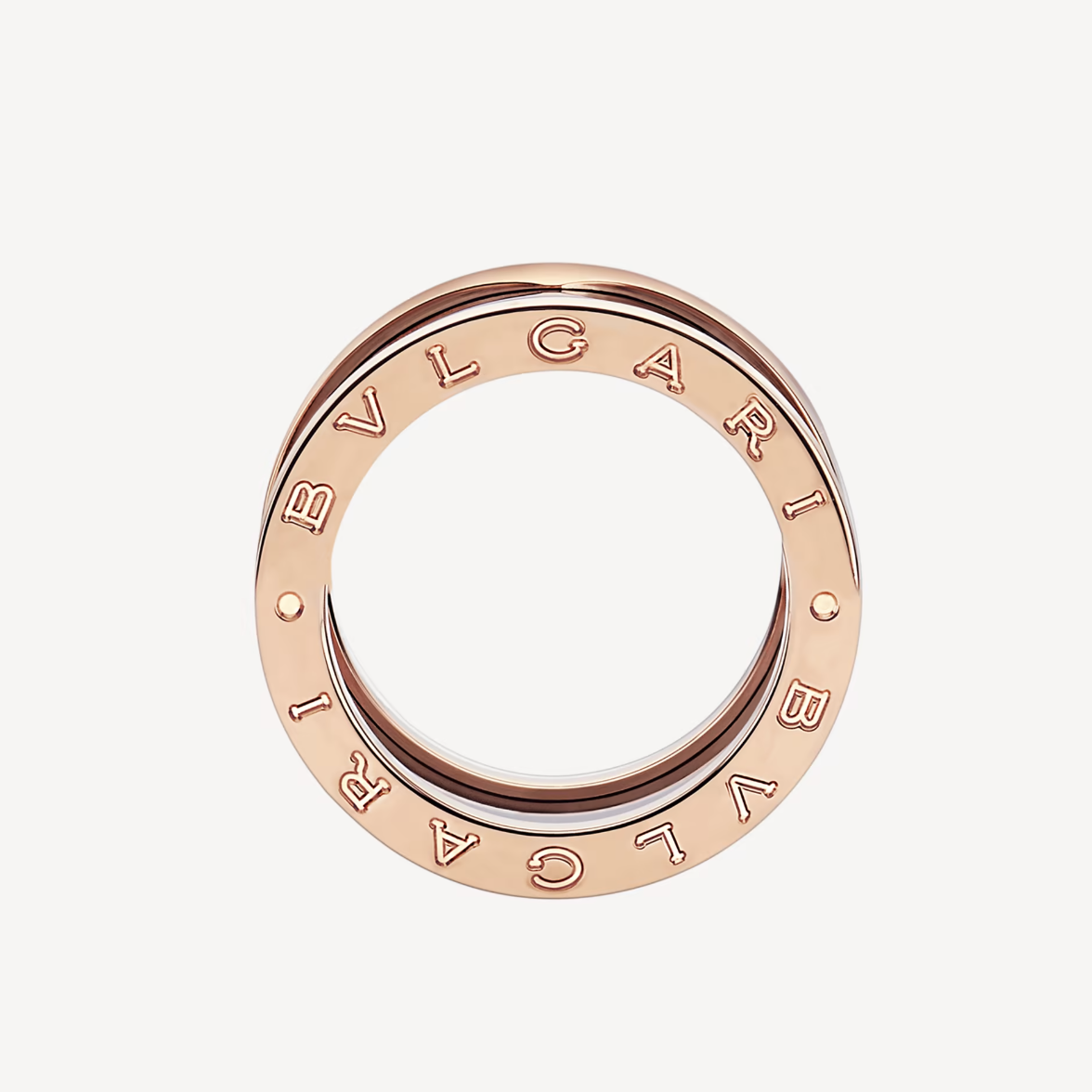 [⭐Sparkve]ZERO 1 FOUR-BAND LOOPS AND BLACK CERAMIC SPIRAL PINK GOLD RING