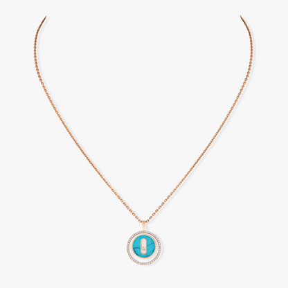 [⭐Sparkve]Demo MOVE 1 DIAMOND TURQUOISE PINK GOLD DIAMOND NECKLACE
