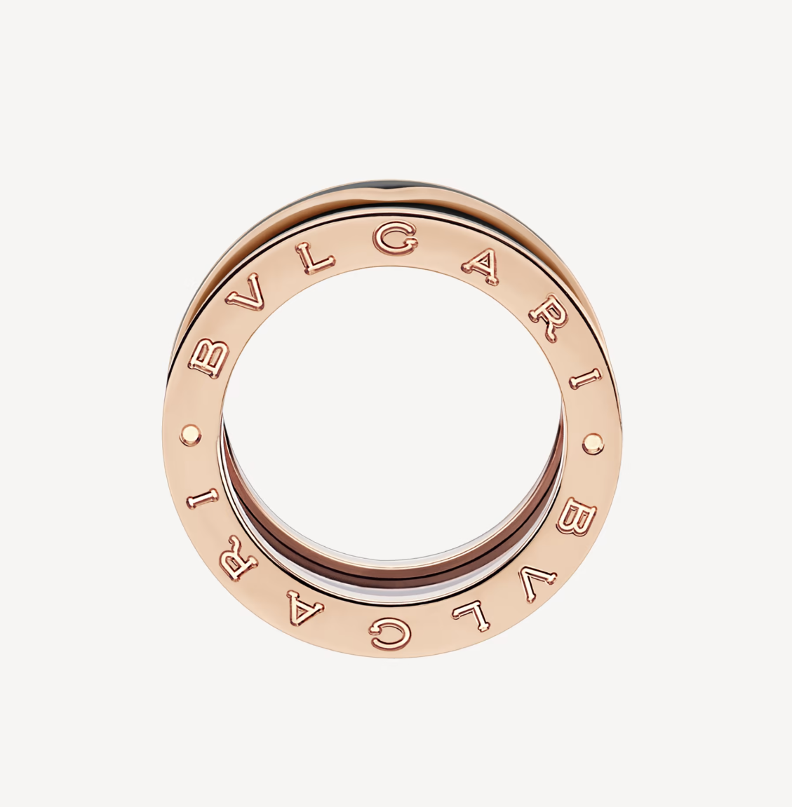 [⭐Sparkve]ZERO 1 TWO-BAND WITH MATTE BLACK CERAMIC PINK GOLD RING