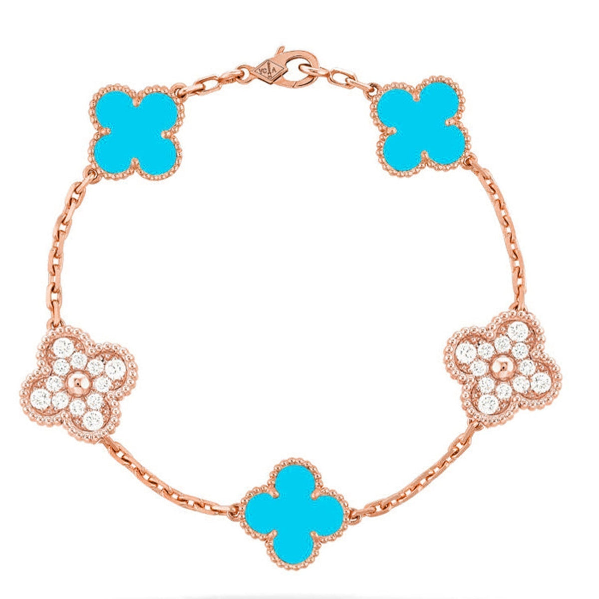 [⭐Sparkve] CLOVER 5 MOTIF TURQUOISE BRACELET COLLECTION