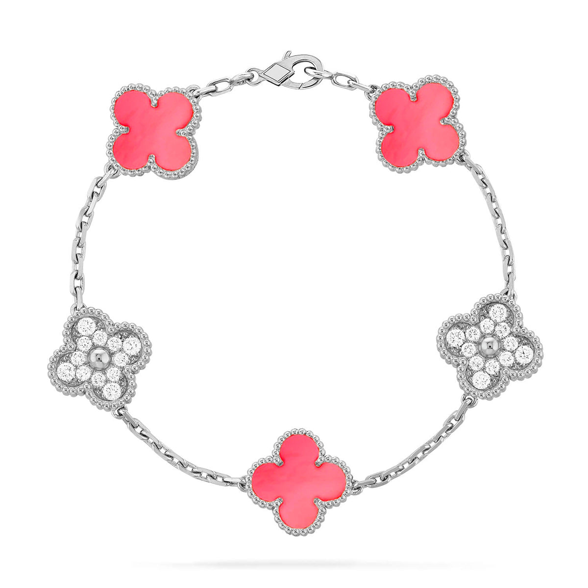 [⭐Sparkve] CLOVER 5 MOTIFS  PINK MOP BRACELET COLLECTION