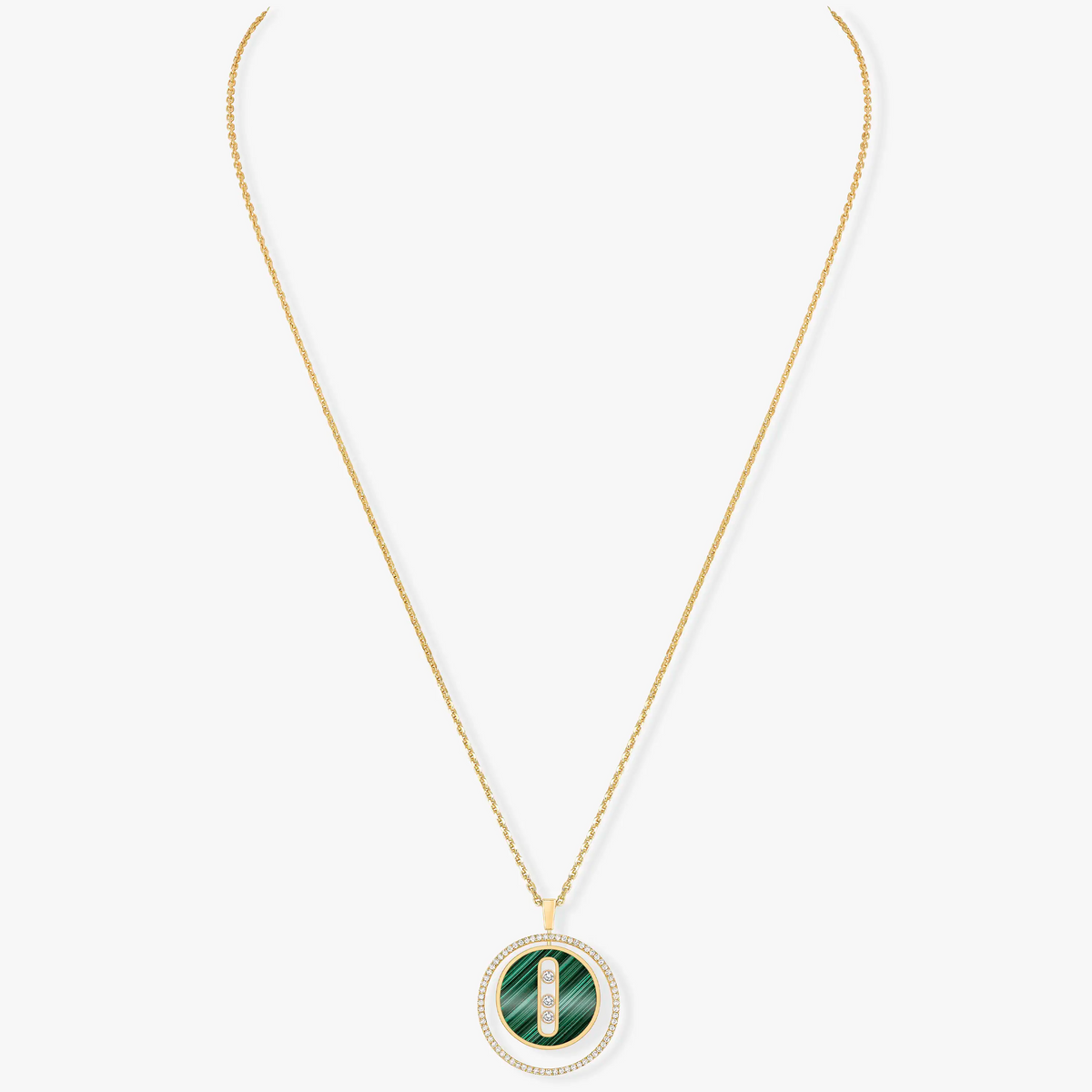 [⭐Sparkve]Demo MOVE 3 DIAMOND MALACHITE GOLD DIAMOND NECKLACE