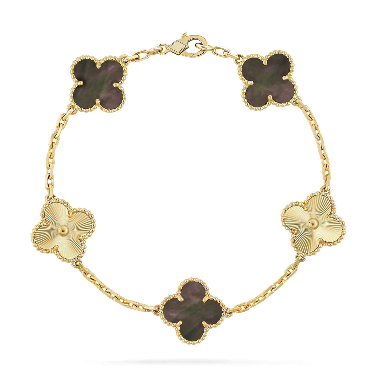 [⭐Sparkve] CLOVER 5 MOTIF GRAY MOP BRACELET COLLECTION