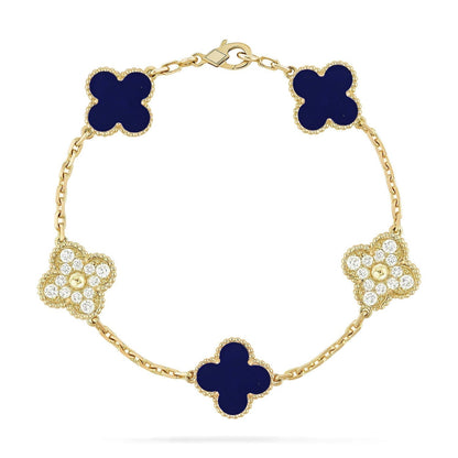 [⭐Sparkve]CLOVER 5 MOTIF LAPIS LAZULI BRACELET COLLECTION