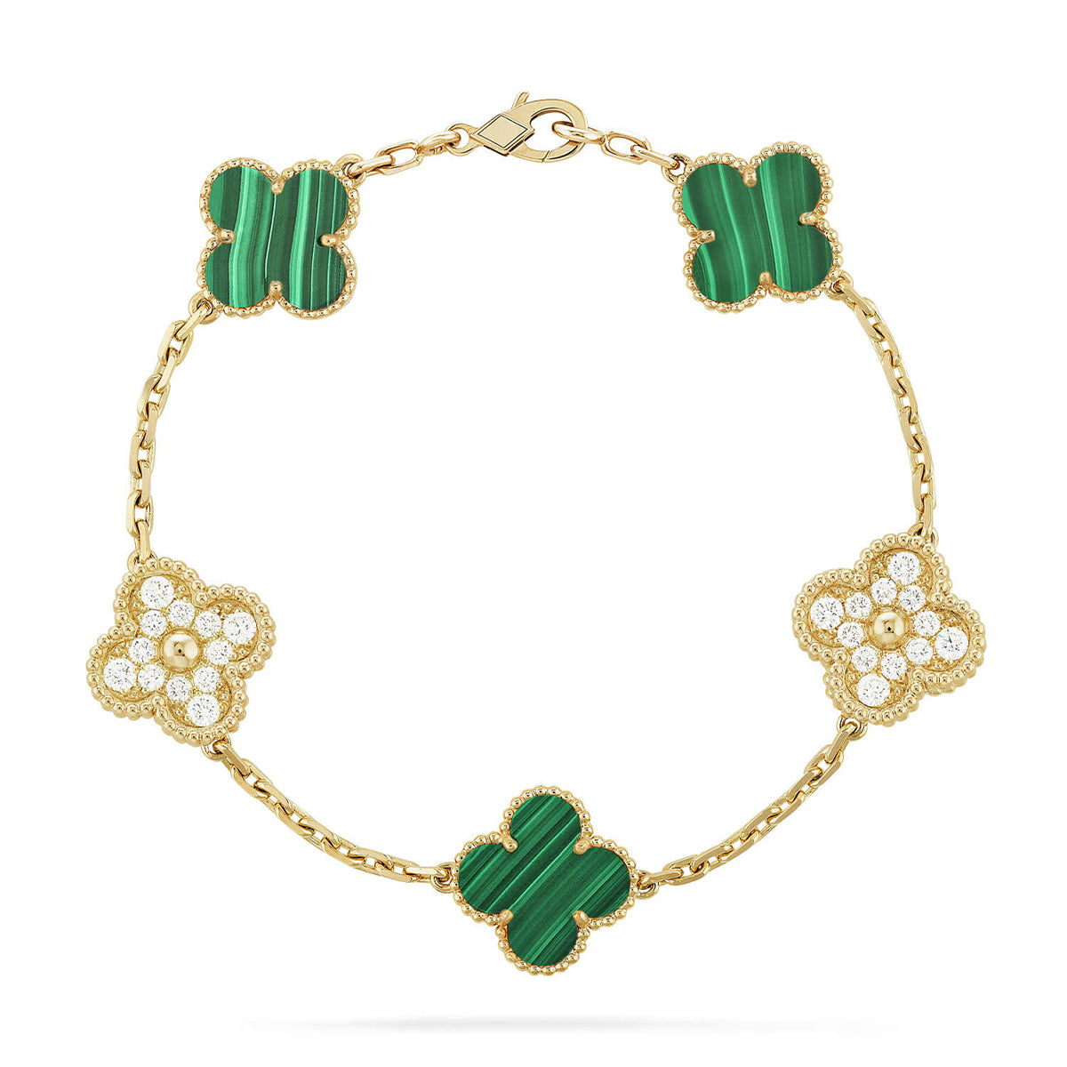 [⭐Sparkve] CLOVER 5 MOTIF MALACHITE BRACELET COLLECTION