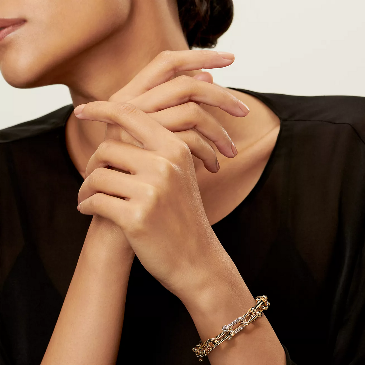 [⭐Sparkve Jewels]HARDWEAR LARGE LINK GOLD DIAMOND BRACELET
