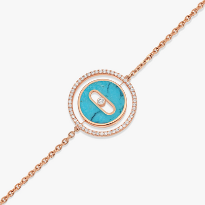 [⭐Sparkve]Demo MOVE TURQUOISE PINK GOLD DIAMOND BRACELET