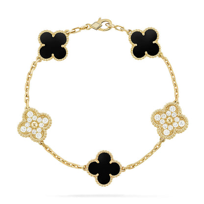 [⭐Sparkve] CLOVER 5 MOTIF ONYXS BRACELET COLLECTION