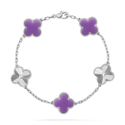 [⭐Sparkve]CLOVER 5 MOTIF LIGHT PURPLE BRACELET COLLECTION