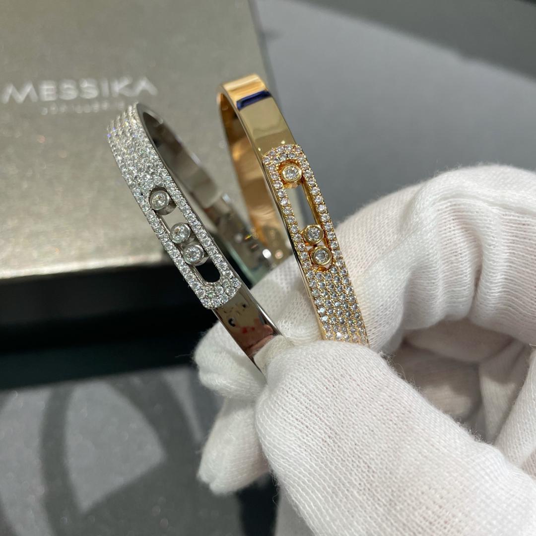 [⭐Sparkve]Move Noa Rose Gold Pavé Diamond Bangle Bracelet