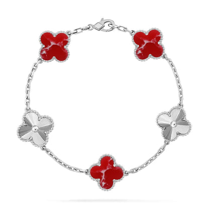 [⭐Sparkve]CLOVER 5 MOTIF RED PATTERN BRACELET COLLECTION