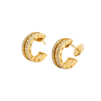 [⭐Sparkve]ZERO 1 ROCK GOLD EARRINGS WITH STUDDED SPIRAL AND PAVED DIAMONDS