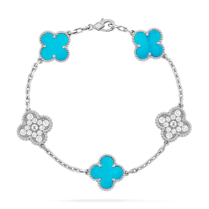 [⭐Sparkve] CLOVER 5 MOTIF TURQUOISE BRACELET COLLECTION