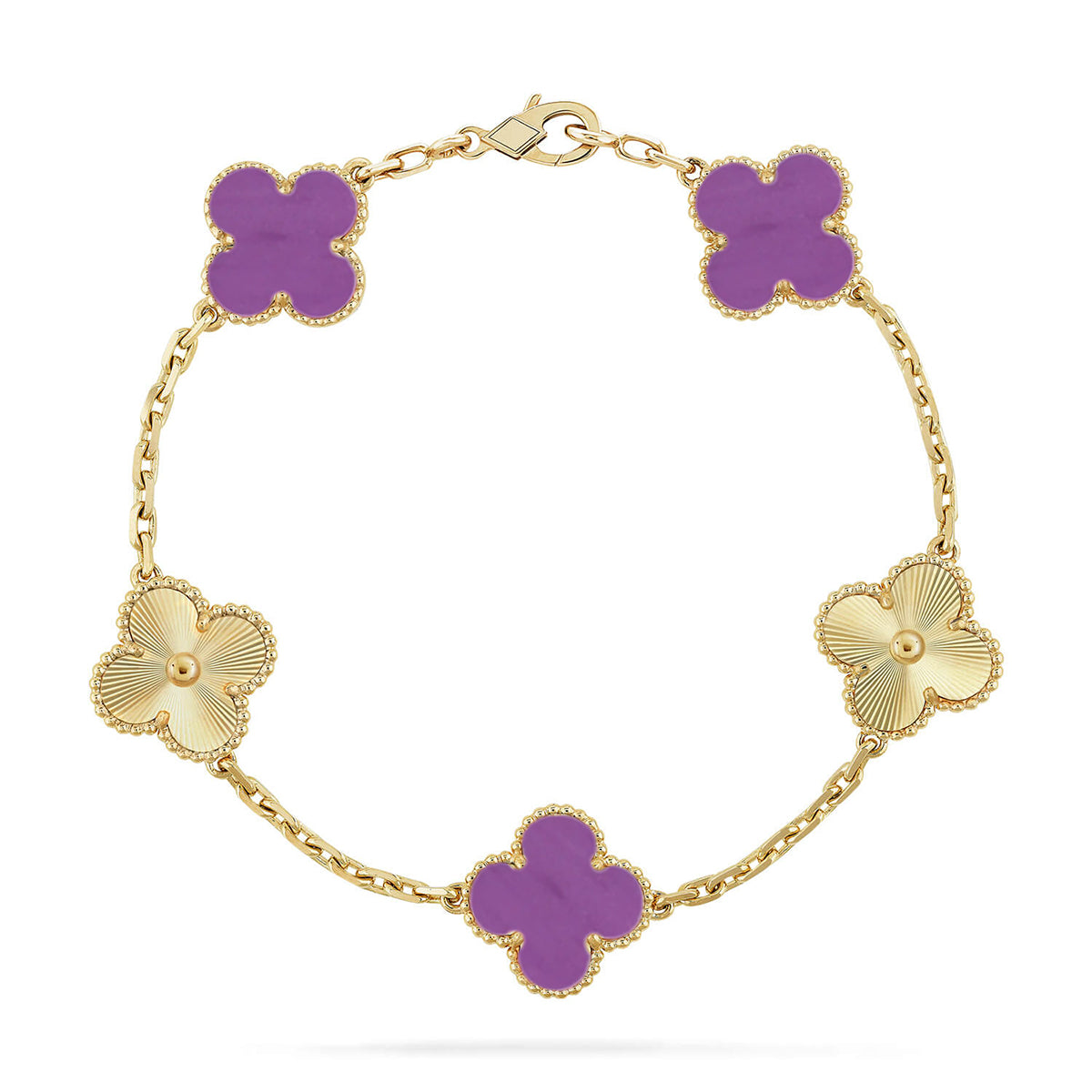 [⭐Sparkve] CLOVER 5 MOTIF VIOLET BRACELET COLLECTION