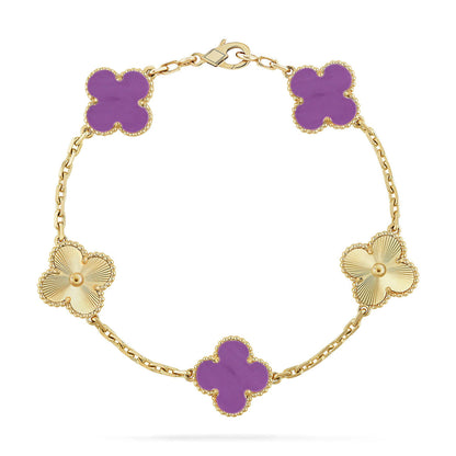 [⭐Sparkve] CLOVER 5 MOTIF VIOLET BRACELET COLLECTION