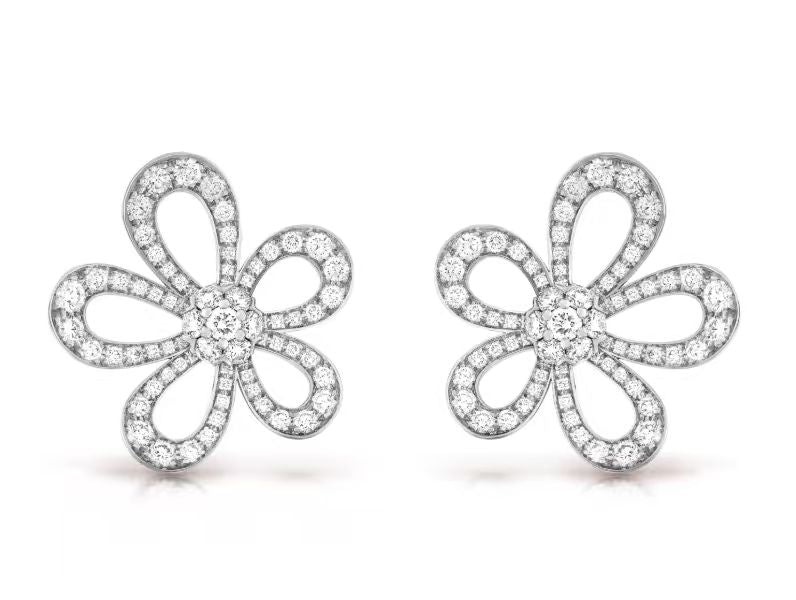 [⭐Sparkve]FLOWERLACE EARRINGS FULL DIAMONDS