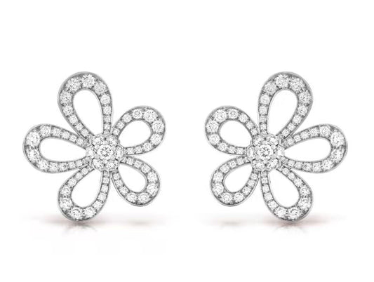 [⭐Sparkve]FLOWERLACE EARRINGS FULL DIAMONDS