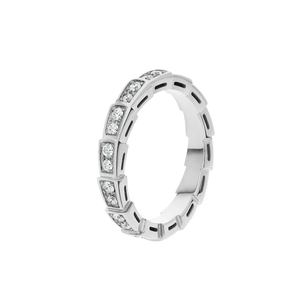 [⭐Sparkve]SERPENTI RING SILVER DIAMOND PAVED 3MM
