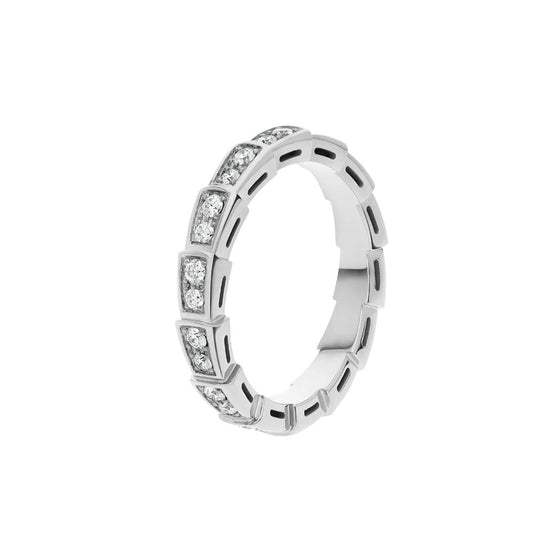 [⭐Sparkve]SERPENTI RING SILVER DIAMOND PAVED 3MM