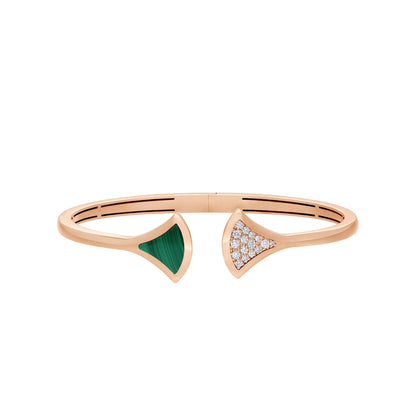 [⭐Sparkve]DREAM BRACELET OPEN MALACHITE PINK GOLD