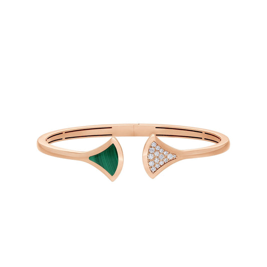 [⭐Sparkve]DREAM BRACELET OPEN MALACHITE PINK GOLD
